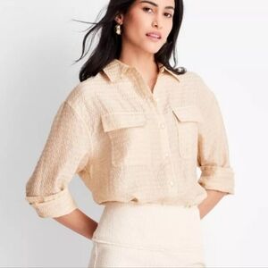 Future Collective Button Down Shirt in Champagne